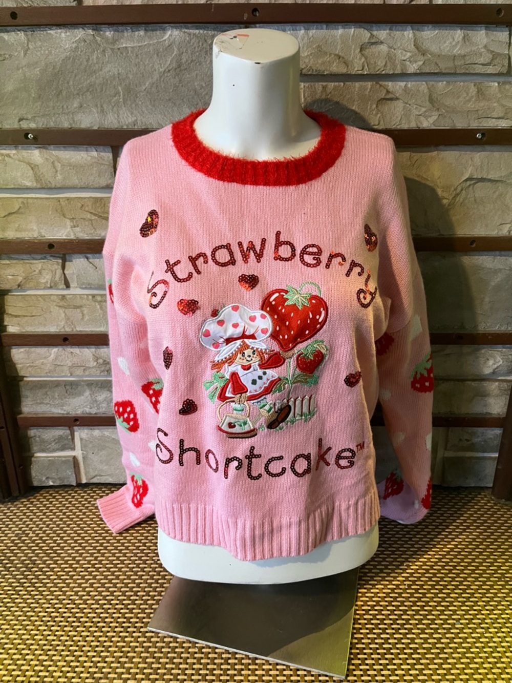 Strawberry Shortcake Pink Crewneck Sweater